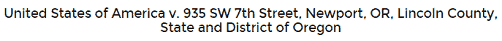 Case Name for Oregon Civil Forfeiture Proceedings