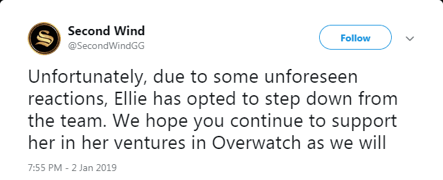 Ellie Departs Second Wind