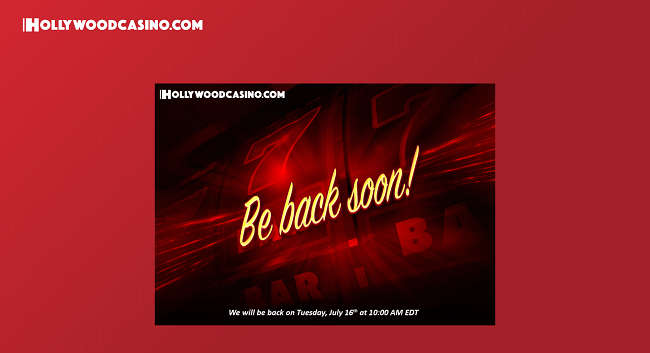 Message on Hollywood Casino's Home Page