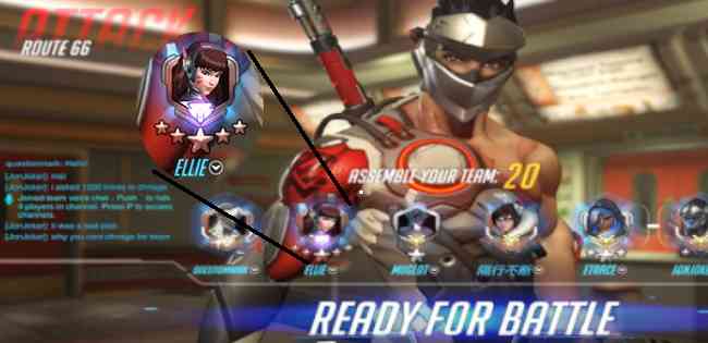 Screenshot of “Ellie” Playing Overwatch