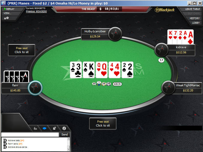 No limit Omaha High Lo cash game