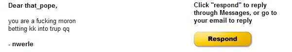 Funny Message Left on that_pope's eBay Account