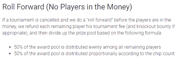 PokerStars Tournament Cancellation Policy When Not Yet in the Money