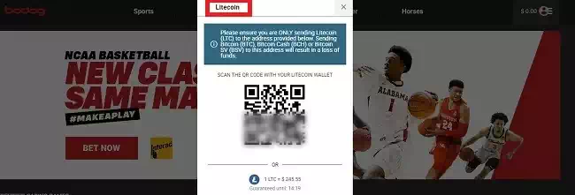 Litecoin at Bodog.eu
