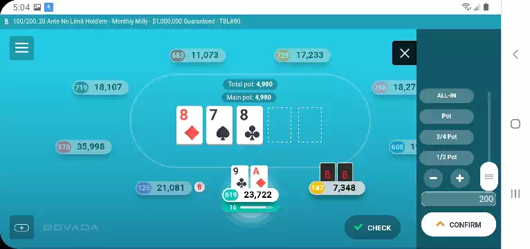 Mobile Table at Bovada