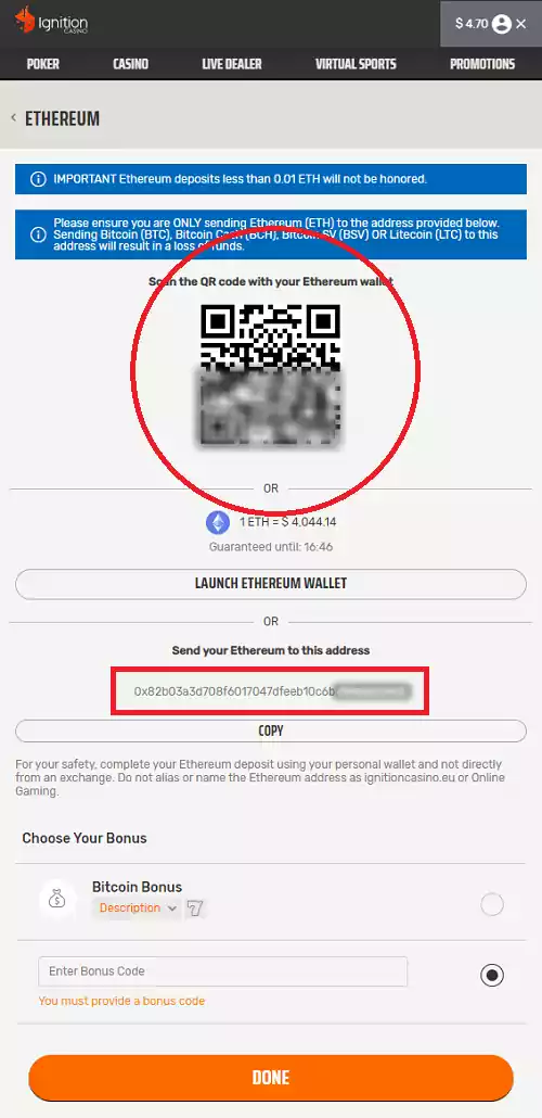 Ignition Deposit Form