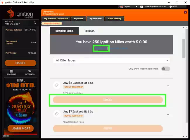 Ignition Rewards Store