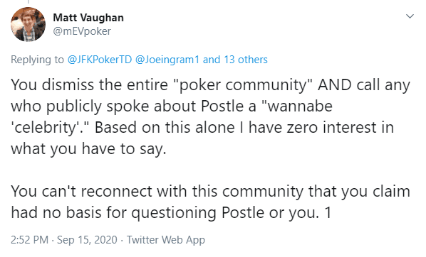 Matt Vaughan Tweet About Kuraitis