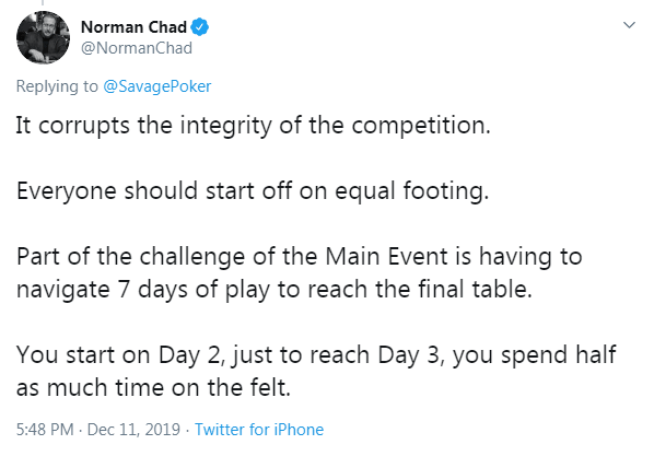 Norman Chad Wants Everyone Equal at Main Event