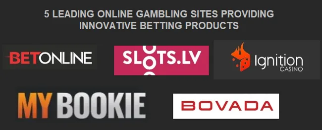 Logos of 5 leading gambling sites offering innovative products