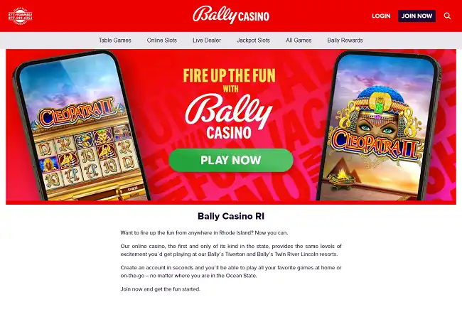 Bally Casino launched in Rhode Island on March 5, 2024
