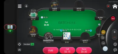 BetOnline Mobile Poker Table