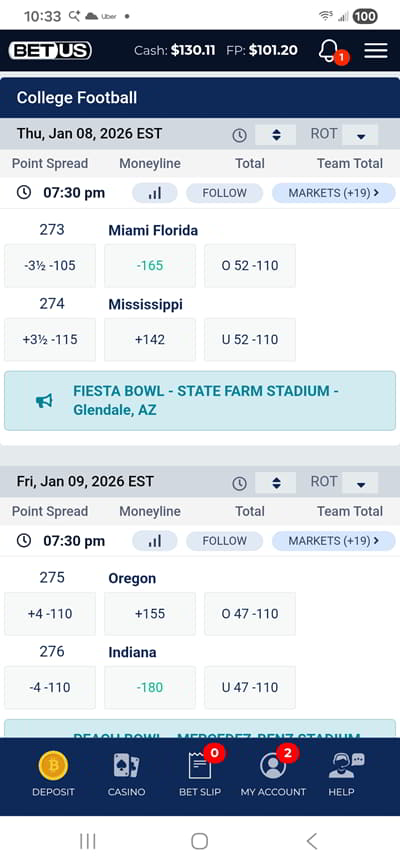The BetUS website is fully responsive and works on mobile devices