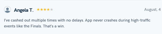 MtTopSportsbooks commentor “Angela T.” likes that BetUS doesn't crash very often