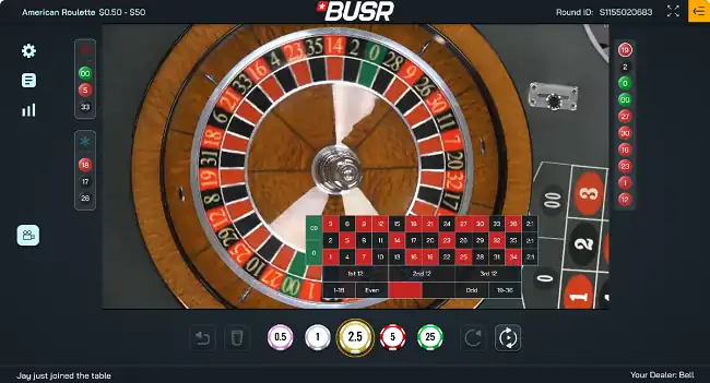Among the Live Dealer games present at BUSR is roulette