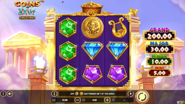 Coins of Zeus is a three-line slot from BetSoft