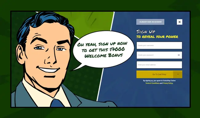 Comic Play Casino Sign Up
