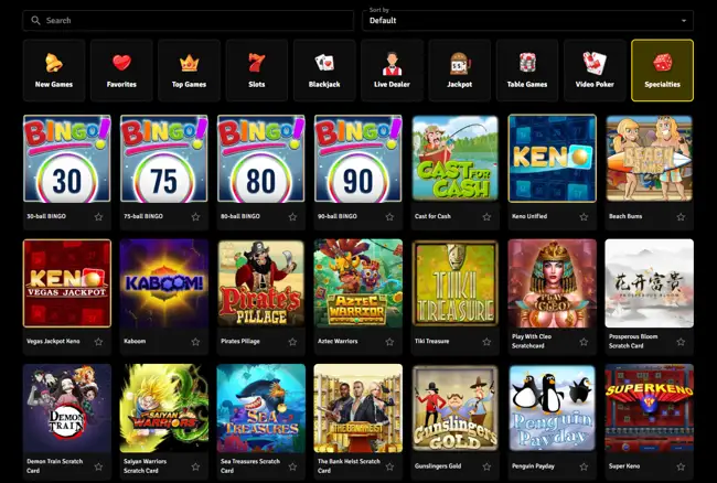 Comic Play Casino Specialty Games