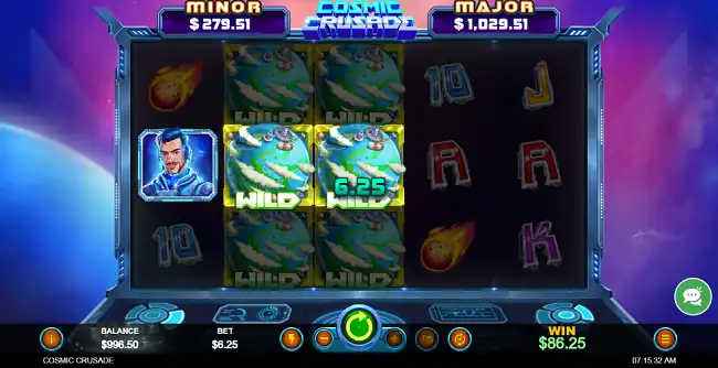 Cosmic Crusade features two progressive jackpots