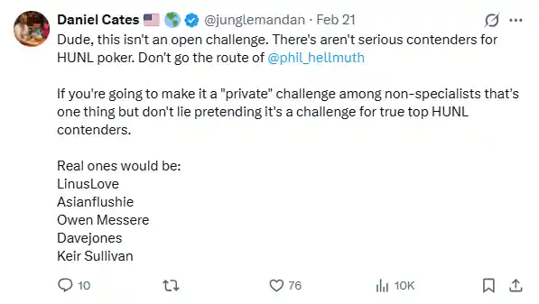 Dan Cates thinks Polk isn't challenging the right people