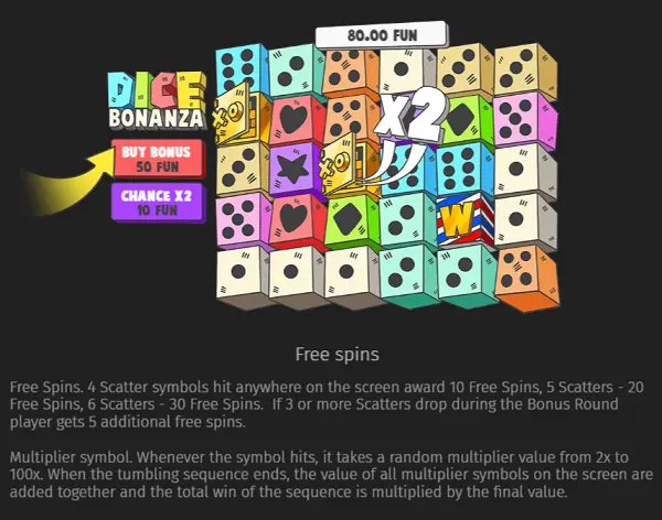Dice Bonanza Slot Buy a Bonus