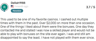 User “Delilah1988” on lcb.org enjoyed DuckyLuck until she was branded a skilled player
