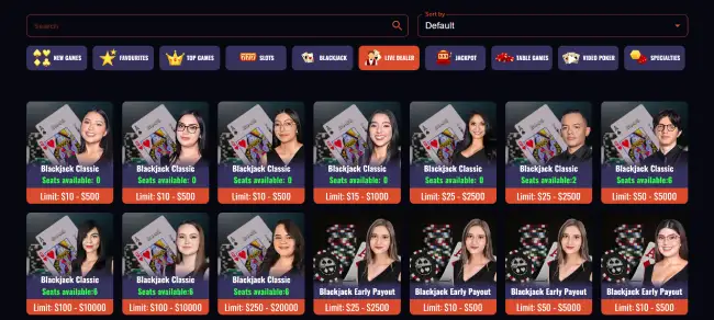 Highway Casino Live Dealer Games