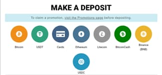 Make a Deposit screen at JacksPay