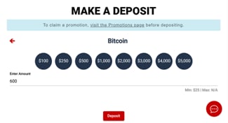 Enter the amount of your deposit