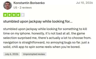 Trustpilot's “Konstantin Borisenko” was surprised by how good Jackspay Casino is