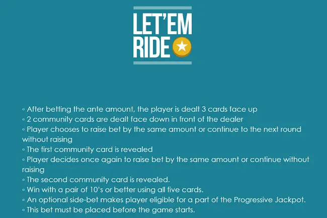 Let Em Ride Rules at Bovada