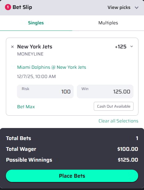 All wagers you select will appear on the betslip