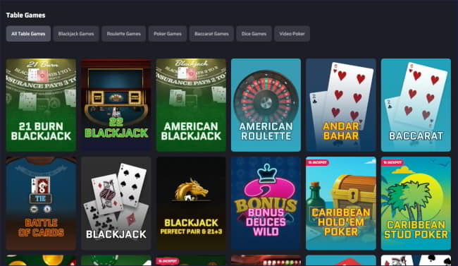 There are more than three dozen table games at Lucky Rebel