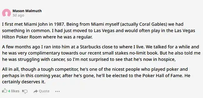 Twoplustwo Post About Miami John Cernuto