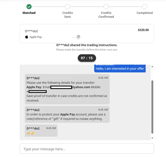 MatchPay Confirmation