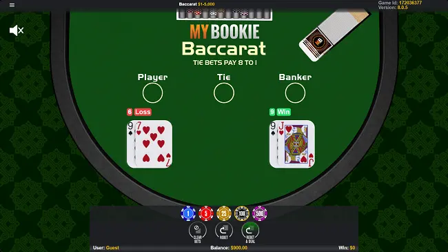 MyBookie is one of the leading internet casinos for baccarat