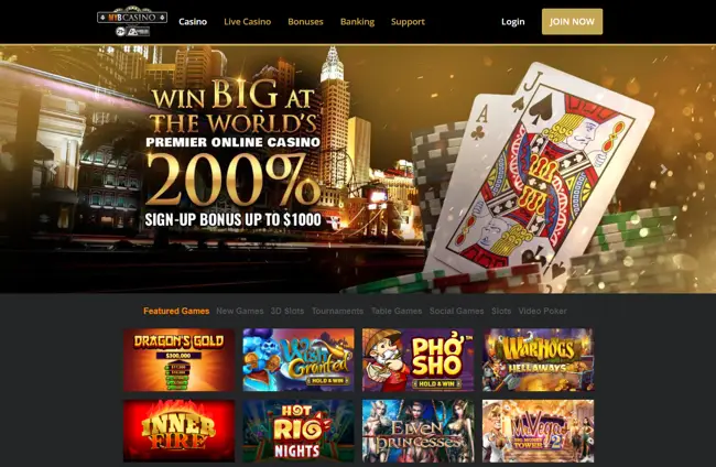 MYB Casino Homepage