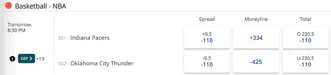 NBA Finals Game 1 odds courtesy of SB.ag