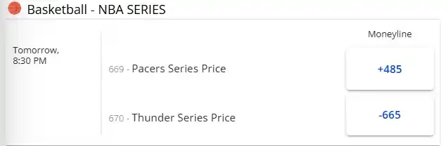 You can bet on the winner of the entire NBA Finals series