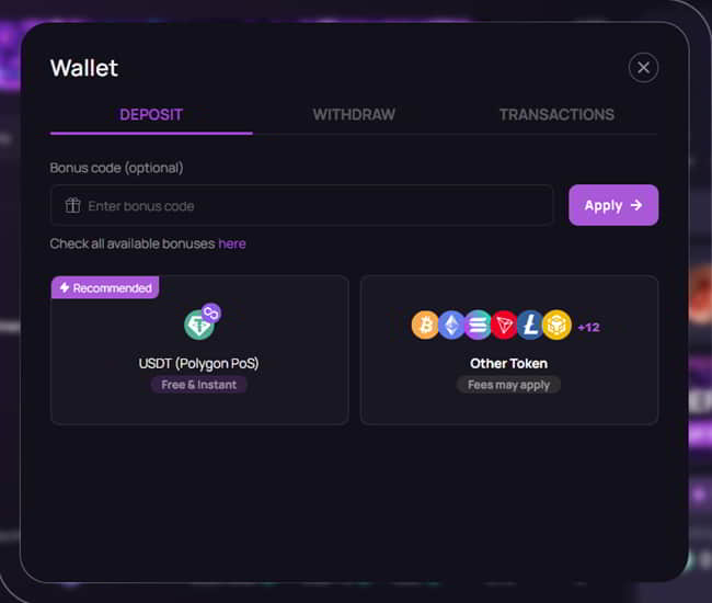 Open your wallet to make a deposit at Phenom Poker