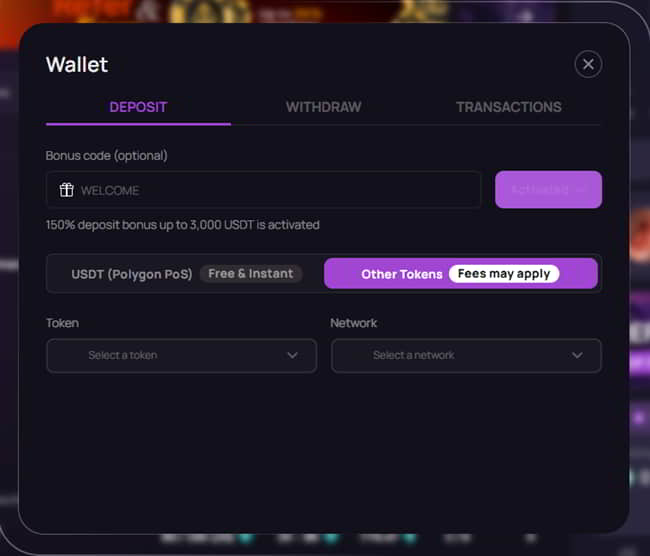 You can deposit with more than 20 cryptocurencies With Phenom Poker