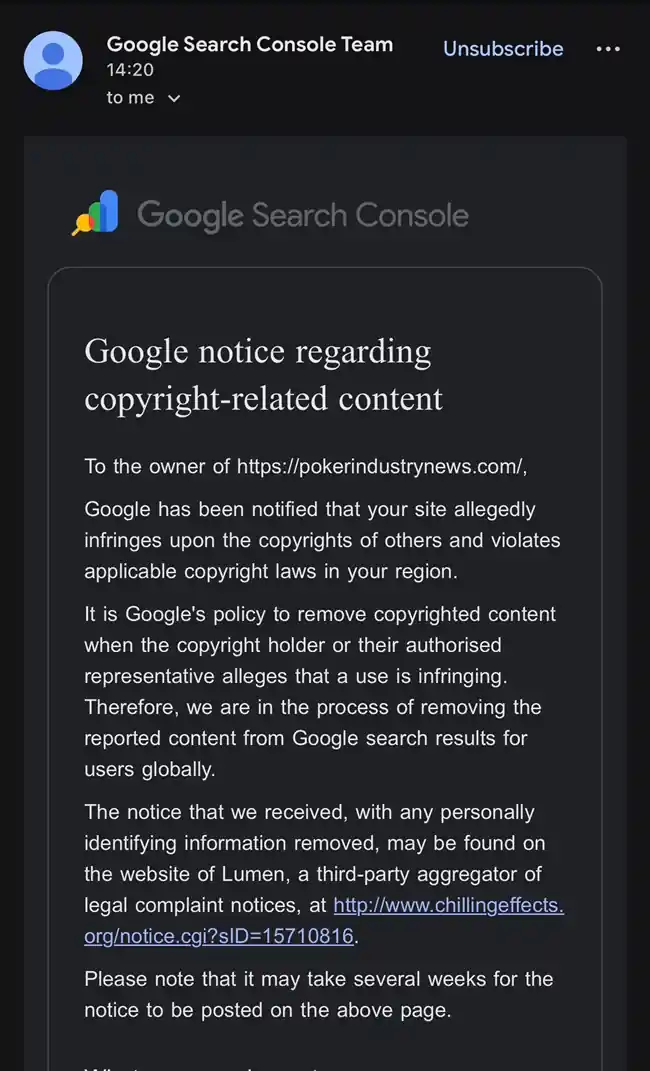 PIN Takedown Notice PokerIndustryNews received a DMCA takedown notice for its reporting on the CoinPoker privacy scandal