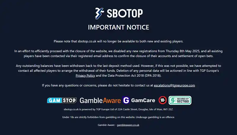 SBOTOP is one of the websites that was managed by SGP Europe