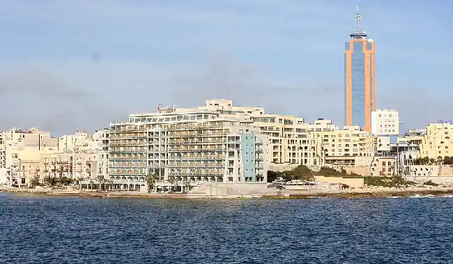 St. Julians is just north of Valletta