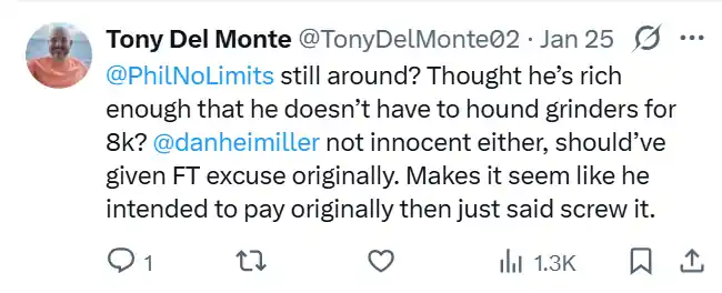 X Post by Tony Del Monte About Heimiller/Gordon