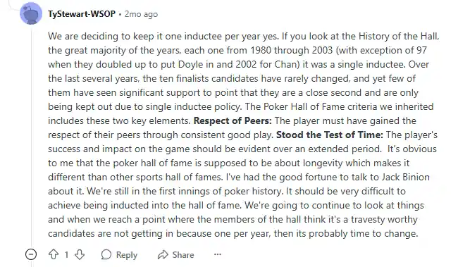 Reddit Comment From Ty Stewart