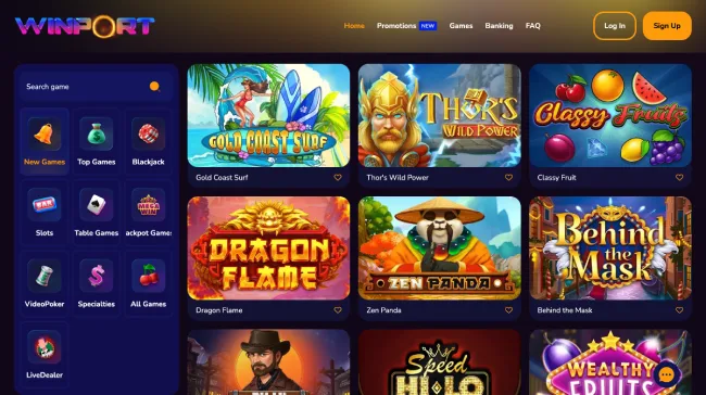 WinPort Casino Homepage