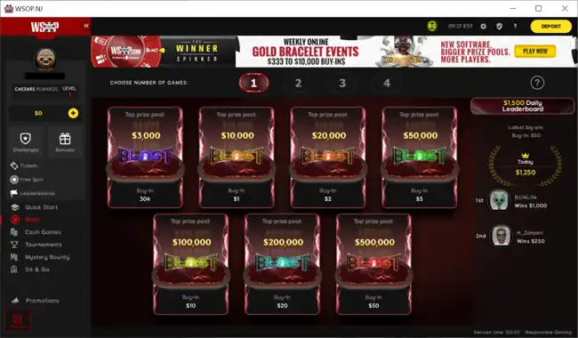 WSOP Blast Tournaments