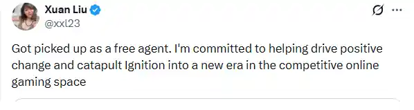 Xuan Liu explains about her signing with Ignition