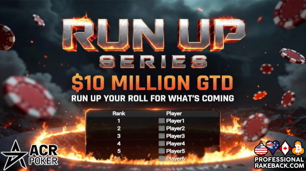 There's $10 million in guaranteed prizes from July 12 – Aug. 17 in the ACR Run Up Series